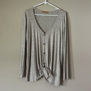 Boutique Button Down Long Sleeve Top Size Large